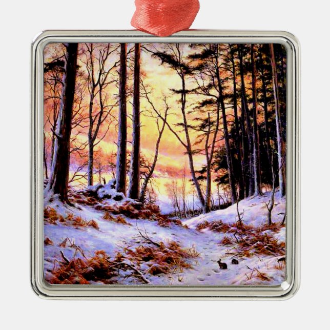 Nachglühen, berühmtes Bild von Joseph Farquharson, Ornament Aus Metall (Vorne)