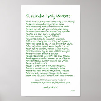 Nachhaltige Familienangehörige Poster