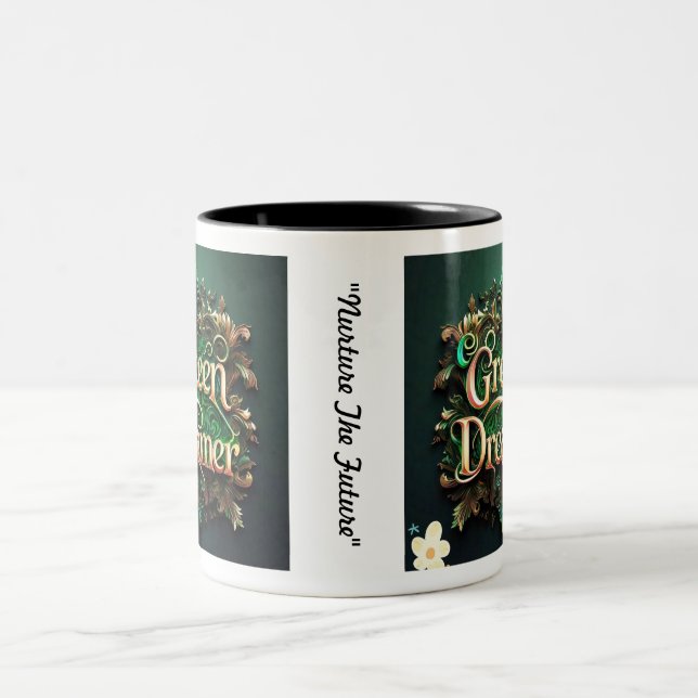 "Nachhaltige Lösungen" Zweifarbige Tasse (Mittel)