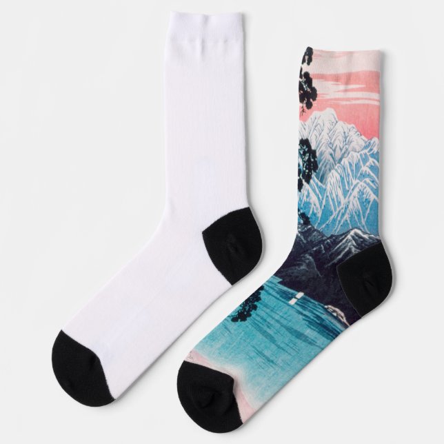 Nachhaltige Premium-Crew-Socken - Lingering Snow Socken (Linkes Detail)