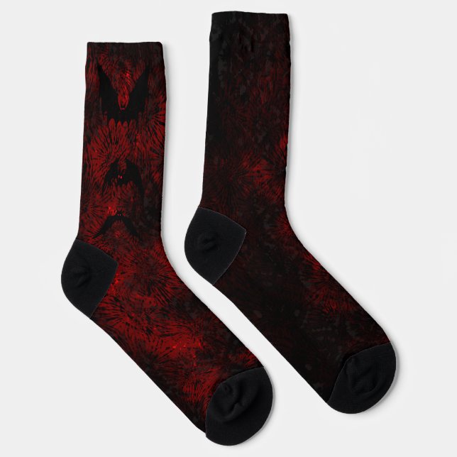 Nachhaltige Socken aus roter und schwarzer Gefärbt (Rechts)