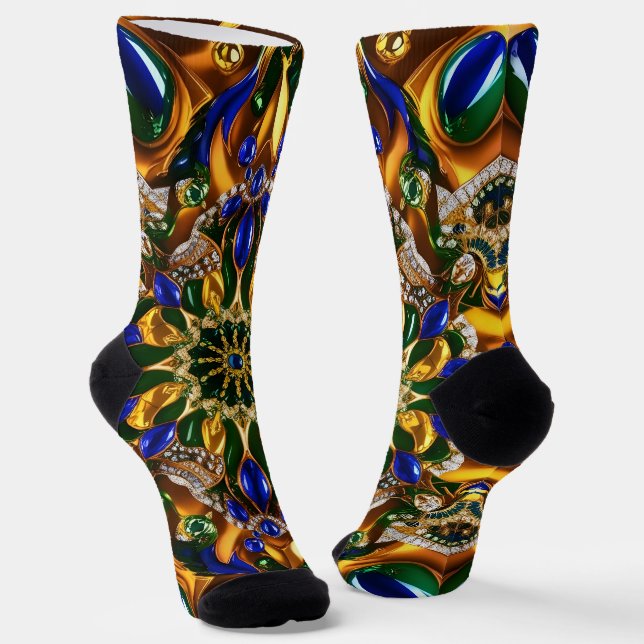 Nachhaltige Socken mit Brasil-Farben (Gewinkelt)