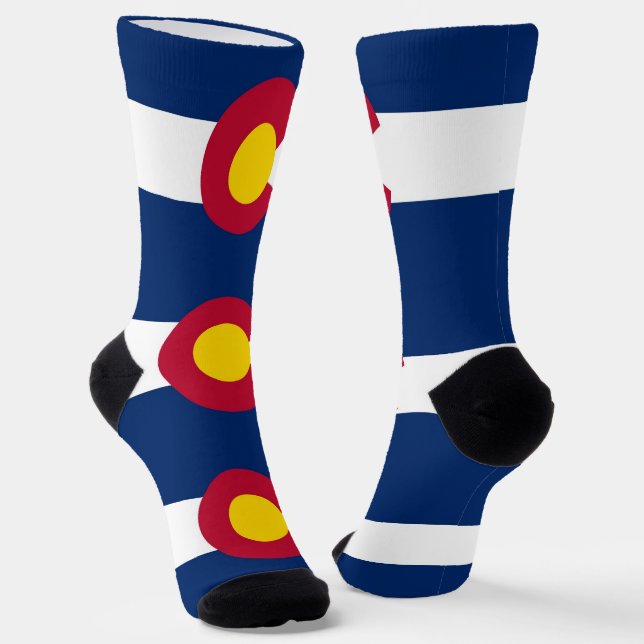 Nachhaltige Socken mit Colorado-Fahne (Gewinkelt)