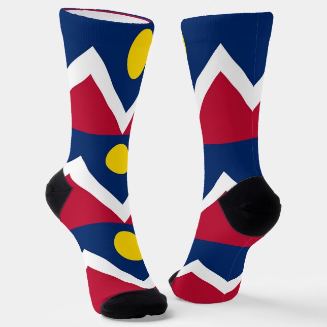 Nachhaltige Socken mit Denver-Fahne (Gewinkelt)