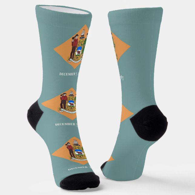 Nachhaltige Socken mit der Flagge von Delaware (Gewinkelt)