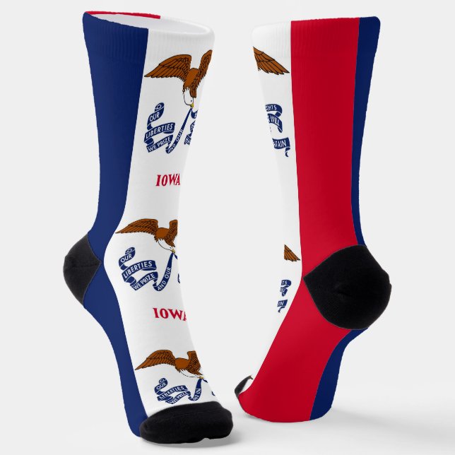 Nachhaltige Socken mit der Flagge von Iowa (Gewinkelt)