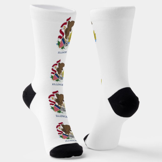 Nachhaltige Socken mit Illinois-Fahne (Gewinkelt)