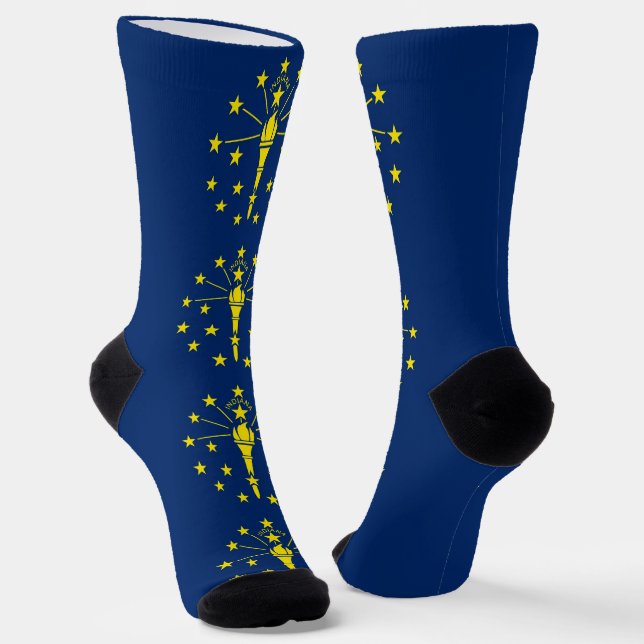 Nachhaltige Socken mit Indiana-Flagge (Gewinkelt)