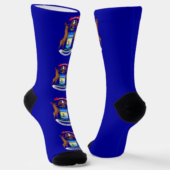Nachhaltige Socken mit Michigan-Fahne (Gewinkelt)