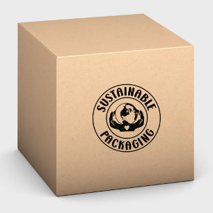 Nachhaltige Verpackung, kleine Unternehmen Gummistempel