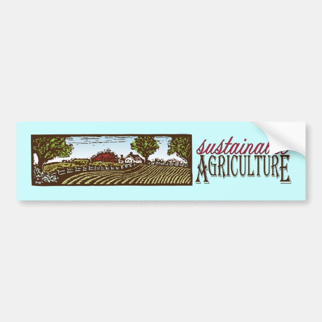 Nachhaltiger Landwirtschaftsbauernhof-Szene Autoaufkleber (Vorne)
