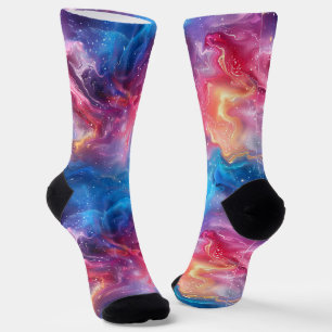 Nachhaltiger Premium-Crew-Sockel für PINK und BLAU Socken