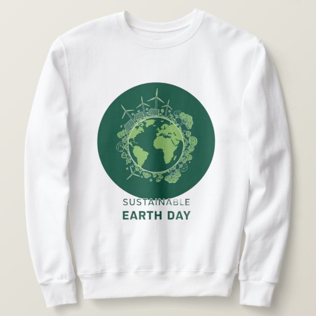 Nachhaltiger Tag der Erde Sweatshirt (Design vorne)