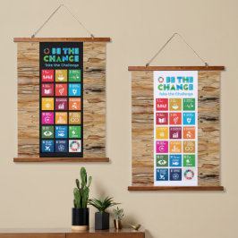 Nachhaltiges SDG-Dekor für Zuhause, Office und Kla Wandteppich Mit Holzrahmen