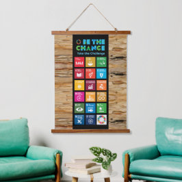 Nachhaltiges SDG-Dekor für Zuhause, Office und Kla Wandteppich Mit Holzrahmen