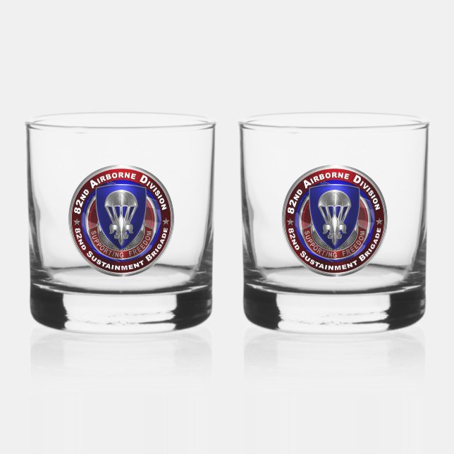 Nachhaltigkeitsbrigade des 82. Im Flugzeug Geschäf Whiskyglas (Vorderseite)