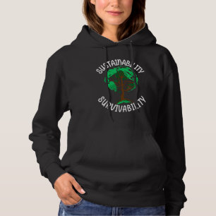 Nachhaltigkeitsüberleben Erdbaum Klimawandel Hoodie