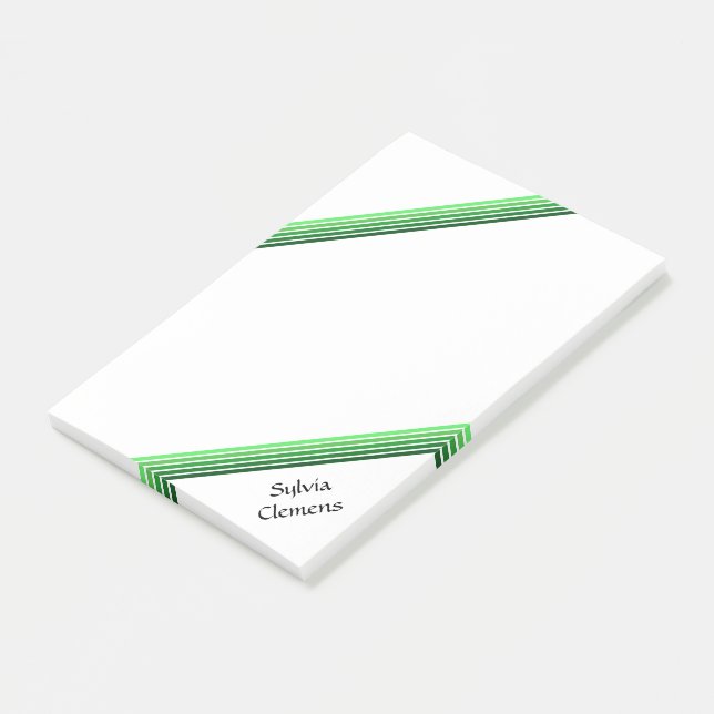 Nachhinweis - Grüne Farbtöne Post-it Klebezettel (angewinkelt)