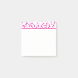 Nachhinweise zu rosa Herzen Post-it Klebezettel