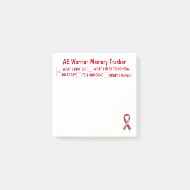 Nachhinweise zum AE Warrior Memory Tracker Post-it Klebezettel (Vorderseite)