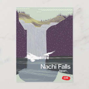 Nachi Falls Japan Vintages Reiseplakat Postkarte