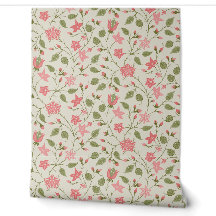 Nachlaufendes Floral - Paisley - Korallenrot und S