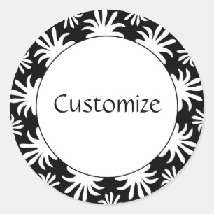 Nachmittag des Triffids Template - B&W Runder Aufkleber