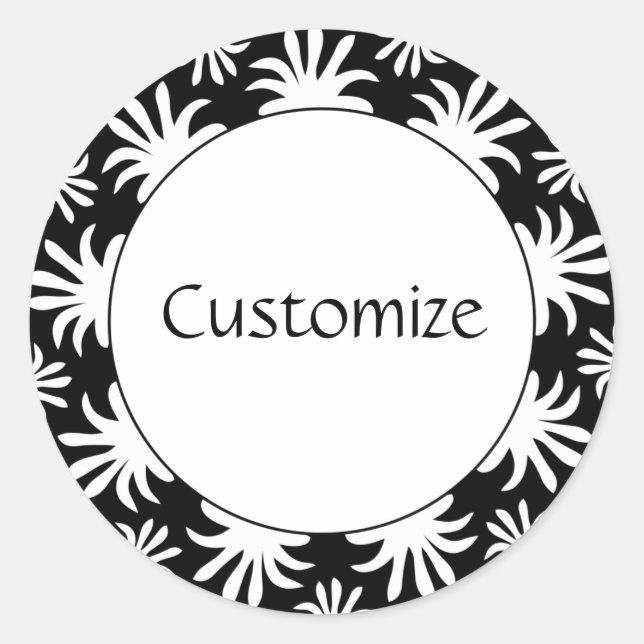 Nachmittag des Triffids Template - B&W Runder Aufkleber (Vorderseite)