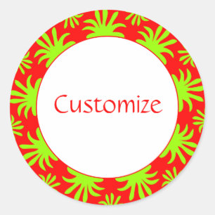 Nachmittag des Triffids Template - Rot Runder Aufkleber