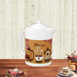 Nachmittag Hoher Tee Party Earthen Brown Mud Teapo<br><div class="desc">Machen Sie es im Stil - ein braunes Party Nachmittagstee, wo Sie die verschiedenen Teesorten probieren und den Beginn der Hochzeit/Brautparty/Babydusche oder andere Anlässe feiern können. Die Teezeit wird nie wieder so sein, wie es bei einer Teekanne mit individueller Dekoration der Fall ist. Die Teekanne aus hellem weißem Porzellan ist...</div>