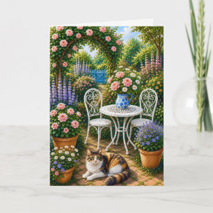 Nachmittag im Garten, Katze Karte