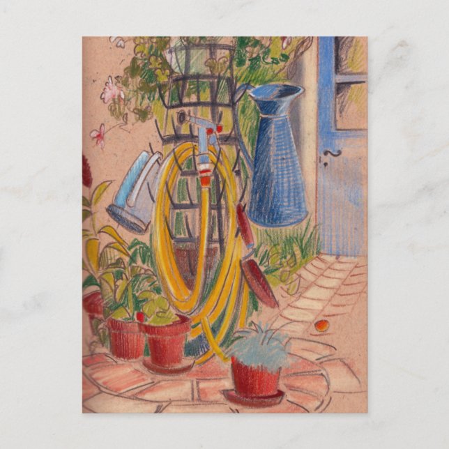 Nachmittag im sonnigen Französischen Garten auf de Postkarte (Vorderseite)