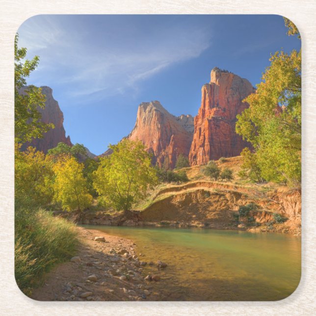 Nachmittag im Zion-Nationalpark Rechteckiger Pappuntersetzer (Vorderseite)