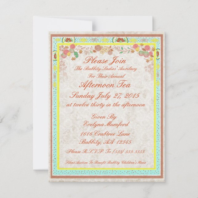 Nachmittag Tee Vintag Johnson Bros Bone China - Einladung (Vorderseite)