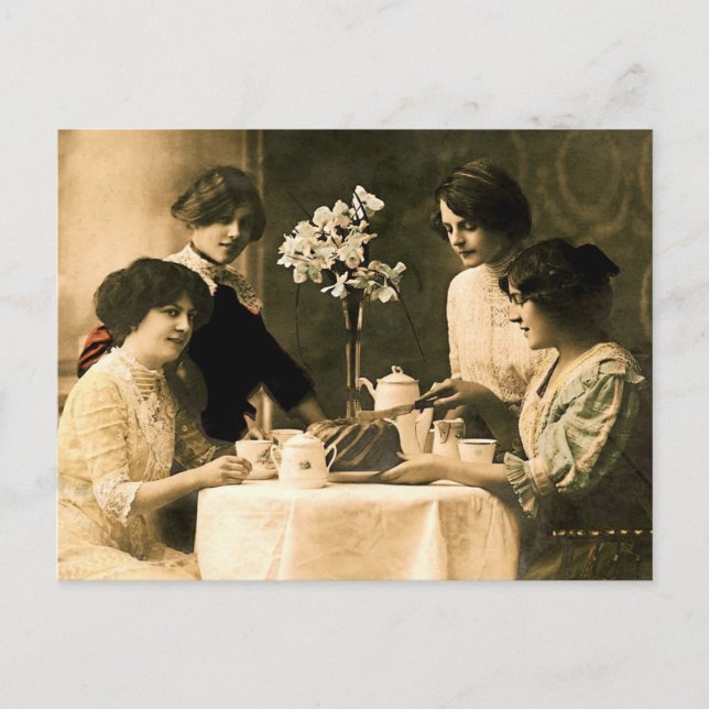 Nachmittags-Tee Postkarte (Vorderseite)