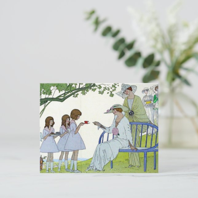 Nachmittagstee 1913 postkarte (Stehend Vorderseite)