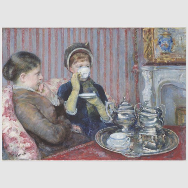 Nachmittagstee, Mary Cassatt Seidenpapier (Vorderseite)