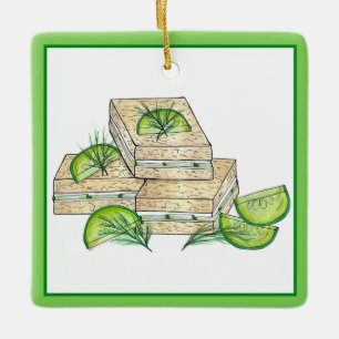 Nachmittagstee Party Cucumber Dill Finger Sandwich Keramikornament