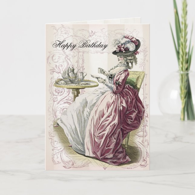 Nachmittagstee, zum Geburtstag viel Glück, Karte (Vorderseite)