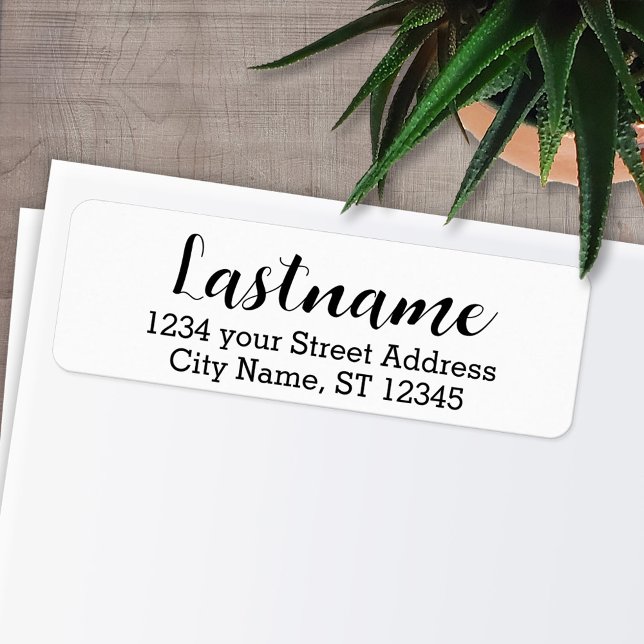 Nachname - Boulevard Script Schriftart - Rücksende (Personalized Return Address Labels)