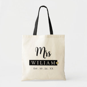 Nachname Est Year Tote Bag Personalisiert Datum Tragetasche