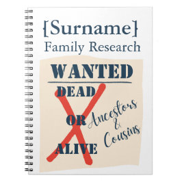 [Nachname] Familienforschung (Wanted Poster) Notizblock