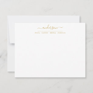 Nachname-Imitate: Gold-Script-Kalligrafie Mitteilungskarte