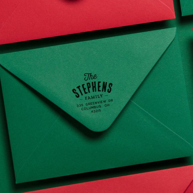 Nachname niedliche einfache Rücksendeadresse Permastempel (Von Creator hochgeladen)