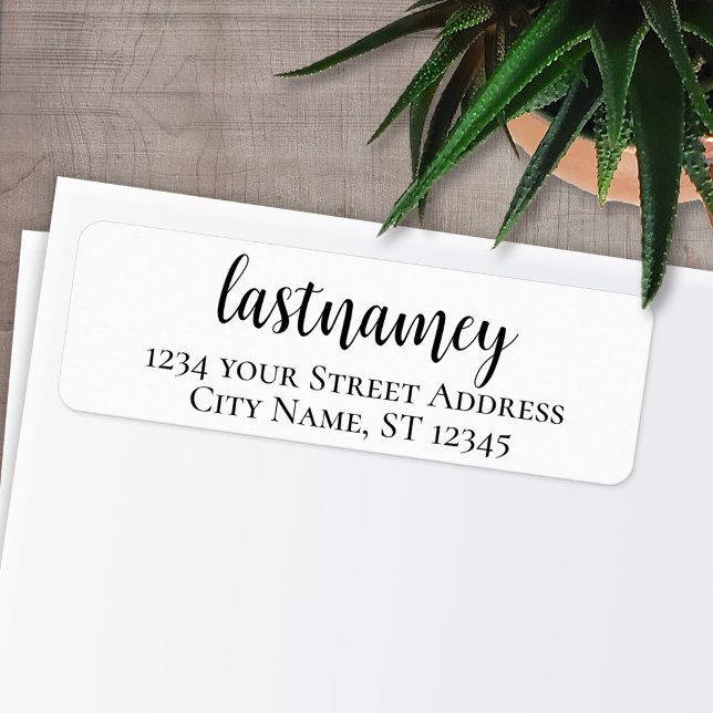 Nachname - Nightstar Script Custom-Rücksendeadress (Personalized Return Address Labels - Fun, modern fonts)