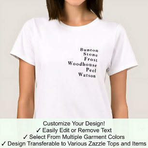 Nachname Vorname Berühmter Name Trend Custom 02B T-Shirt