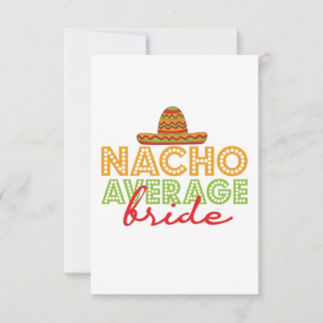 Nacho Average Bride Mexican Wedding Cinco De Mayo Dankeskarte (Vorderseite)