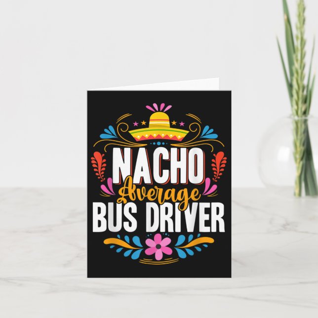 Nacho Average Bus Driver Cinco De Mayo Matching Fa Karte (Vorderseite)