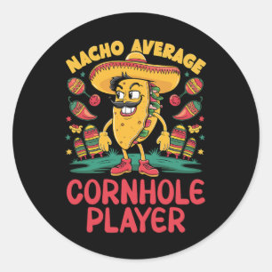 Nacho Average Cornhole Player Cinco De Mayo Mexica Runder Aufkleber