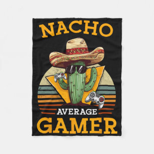 Nacho Average Gamer Video Game Player Funny Vintag Fleecedecke